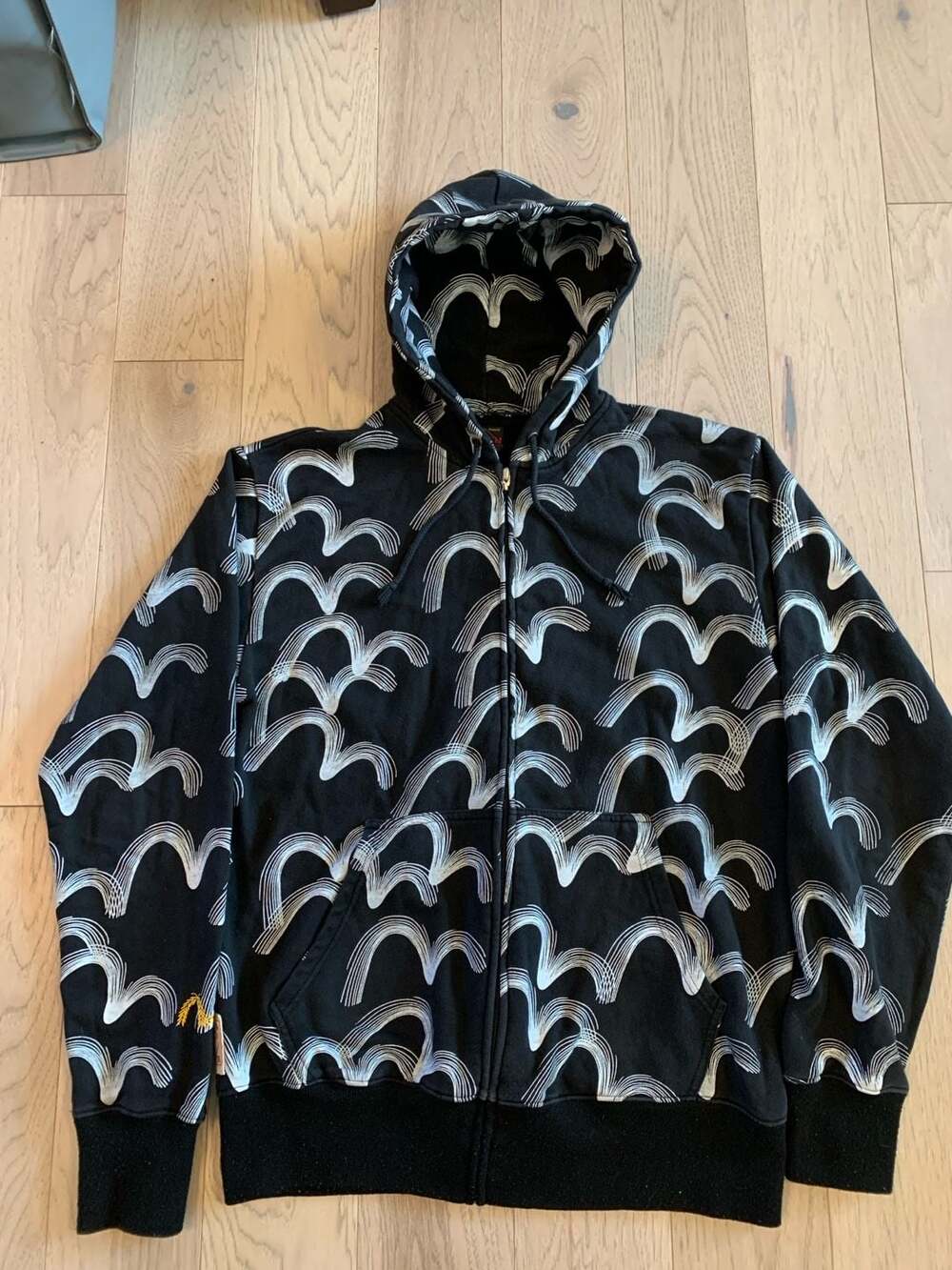 Evisu Ranch & Co Custom Made All Over Seagull Print Zip-Up Hoodie Size 1XL